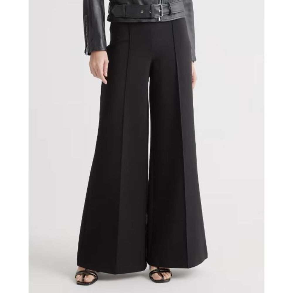 Quince Black Wide-Leg Palazzo Pants